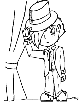 cartoon anime coloring page