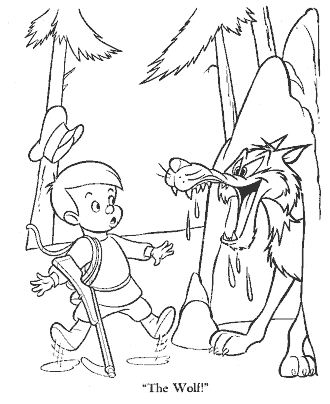 peter and the wolf coloring page