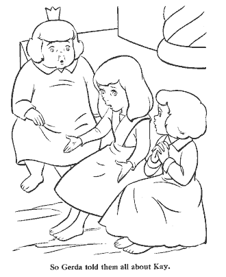 snow queen fairy tale coloring page