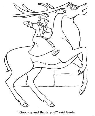snow queen fairy tale coloring page