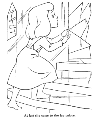 snow queen fairy tale coloring page