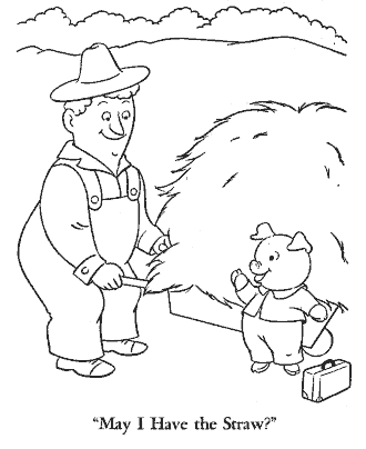 three little pigs coloring page