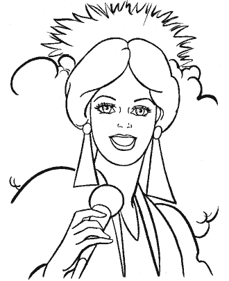 rock star coloring page for girls