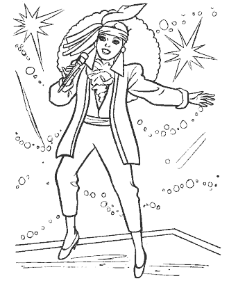 rock star coloring page for girls