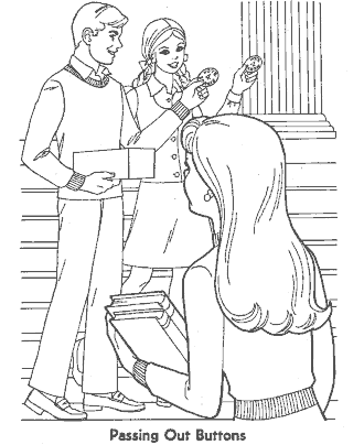school coloring page for girls