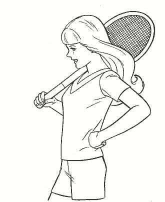 sport coloring page for girls