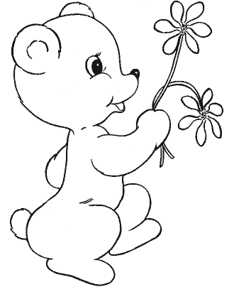 Valentine´s Day teddy bear coloring pages