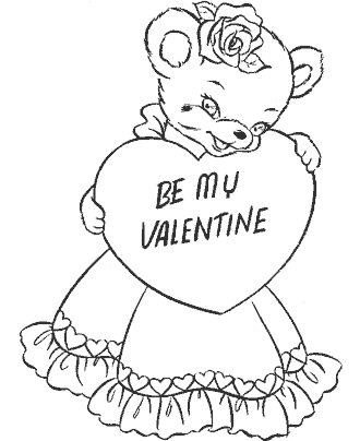 Valentine´s Day teddy bear coloring pages