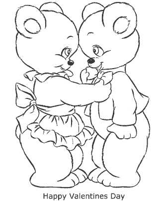 Valentine´s Day teddy bear coloring pages