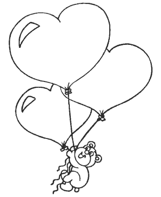 Valentine´s Day teddy bear coloring pages