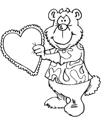 Valentine´s Day teddy bear coloring pages