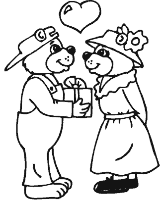 Valentine´s Day teddy bear coloring pages