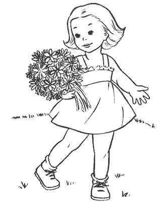 Valentine flowers coloring page